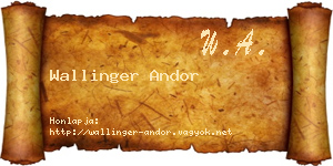 Wallinger Andor névjegykártya